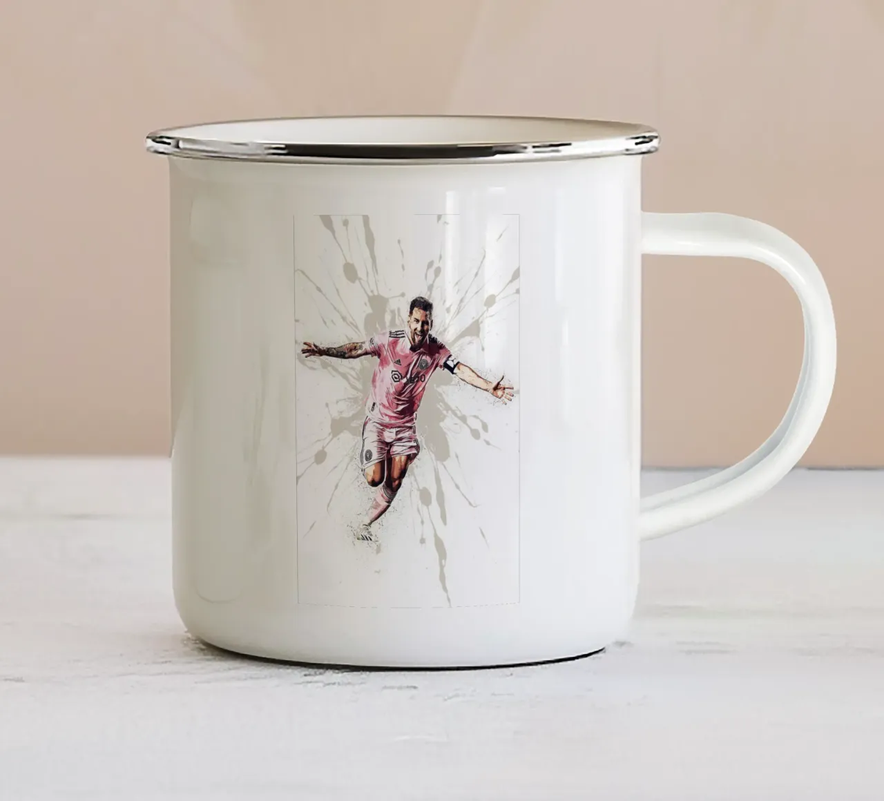 Lionel Messi Inter Miami tazza in smalto da tenten