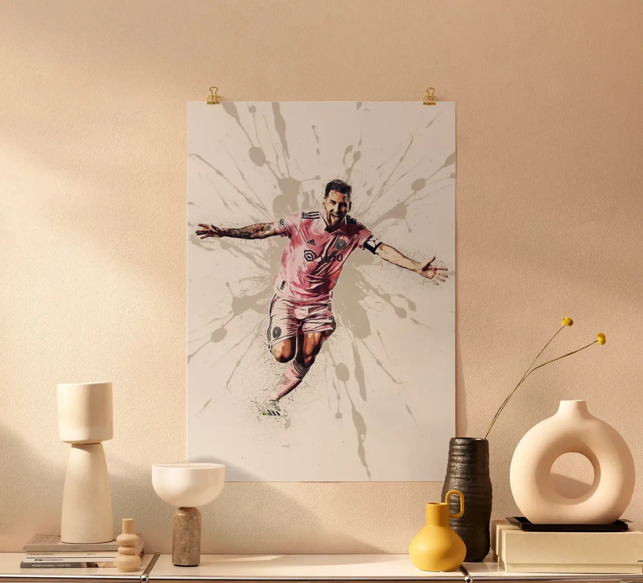Lionel Messi Inter Miami poster con telaio in plastica da tenten