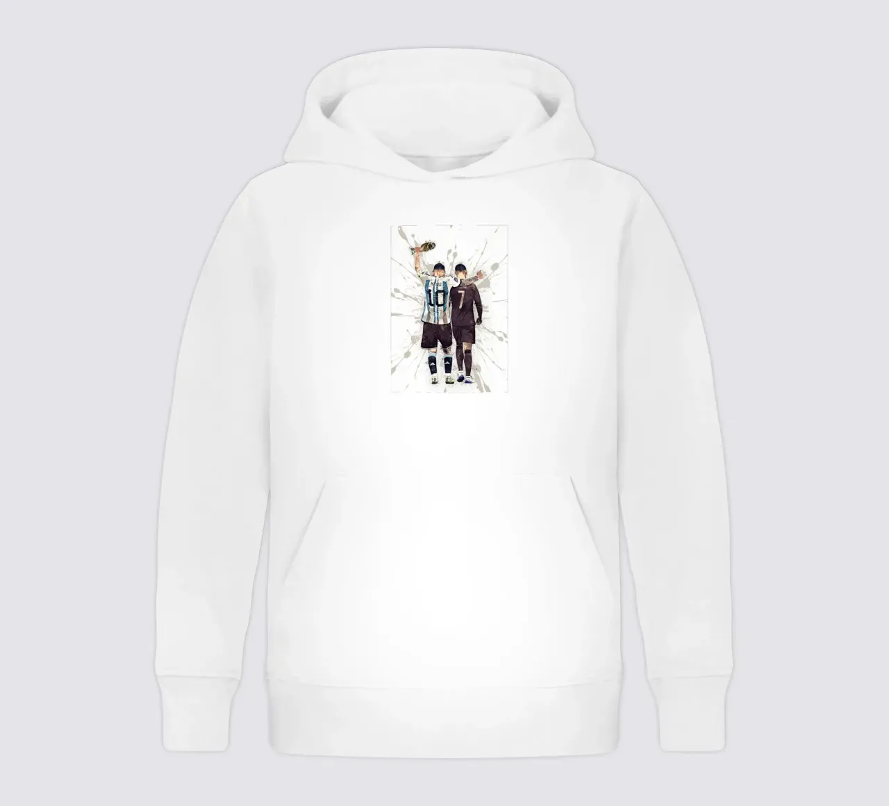 Messi And Ronaldo World Cup 2022 felpa bambino con cappuccio da tenten