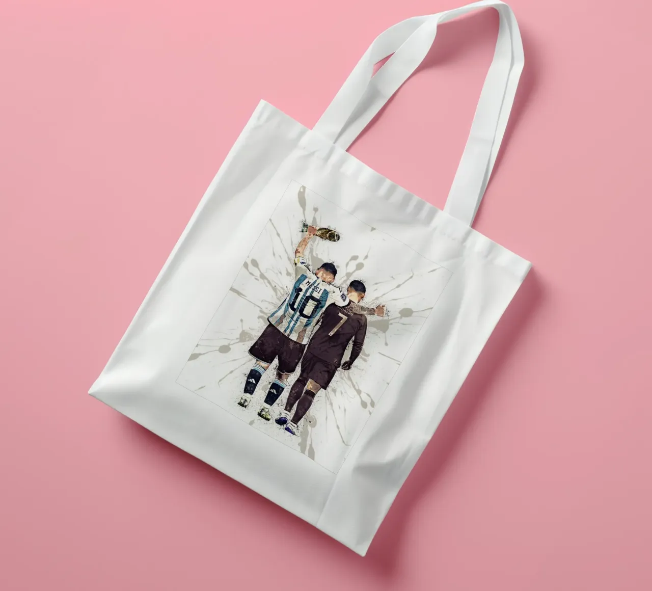 Messi And Ronaldo World Cup 2022 borsa in juta da tenten