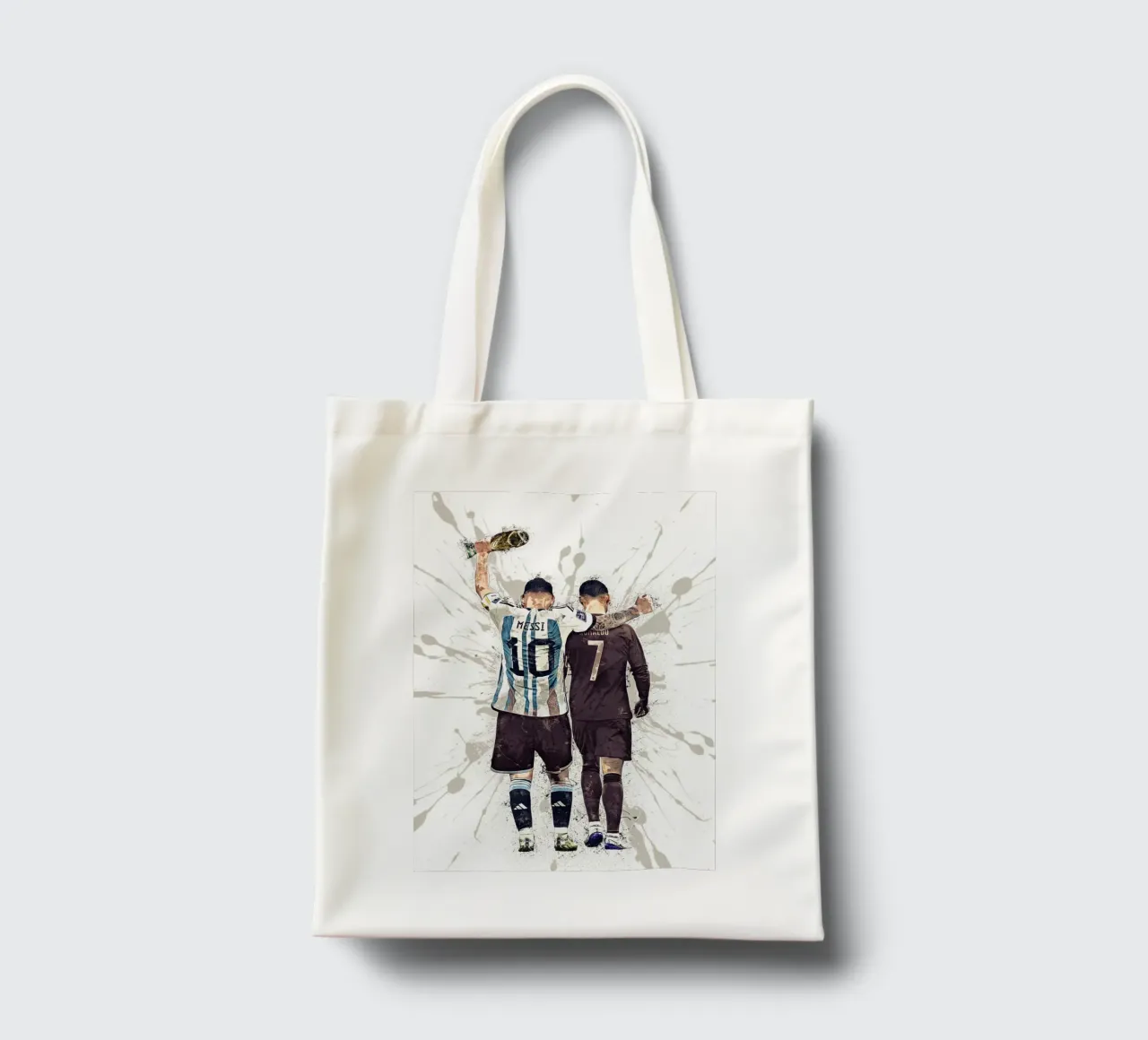 Messi And Ronaldo World Cup 2022 borsa in juta da tenten