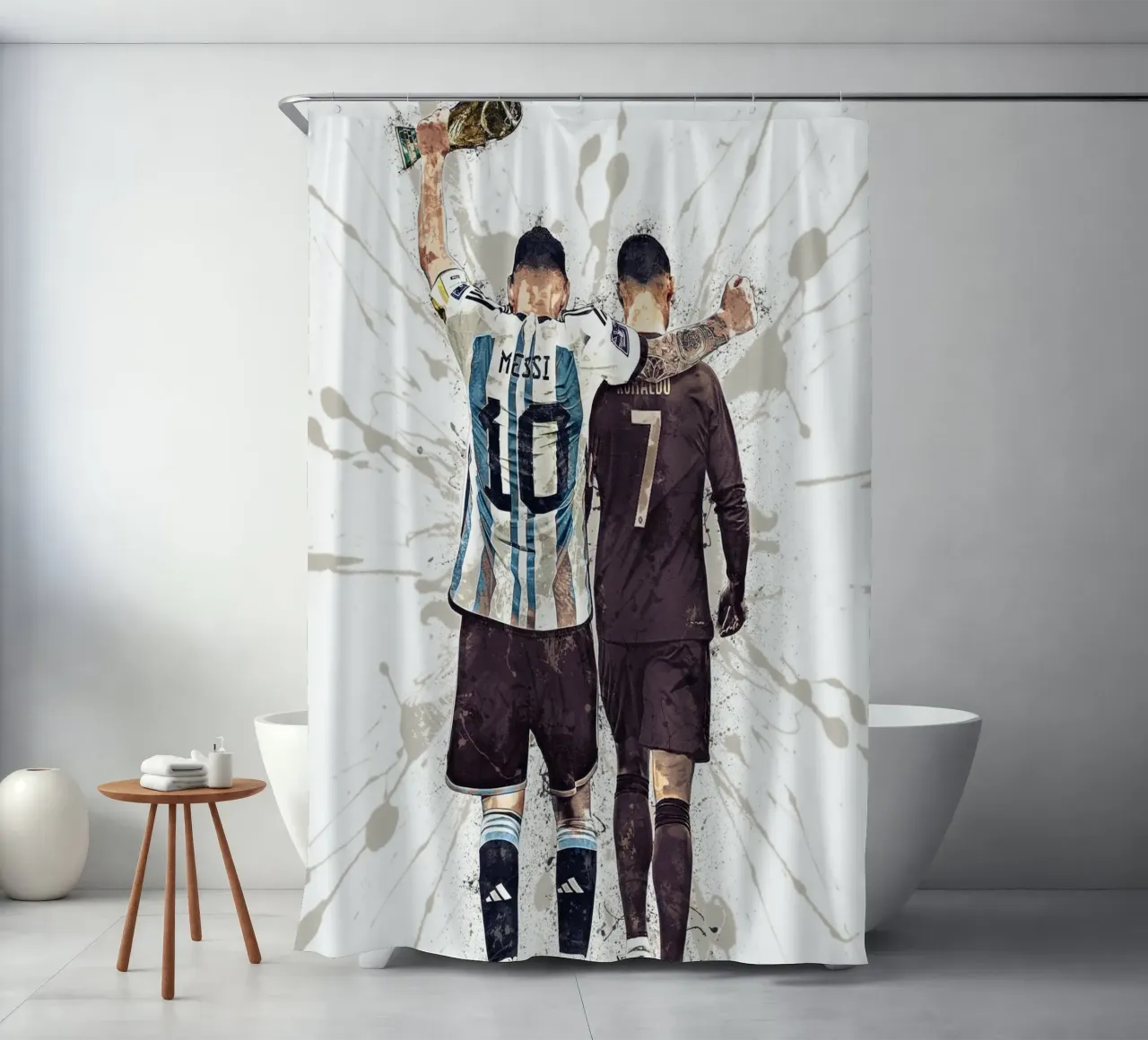 Messi And Ronaldo World Cup 2022 tenda da doccia da tenten