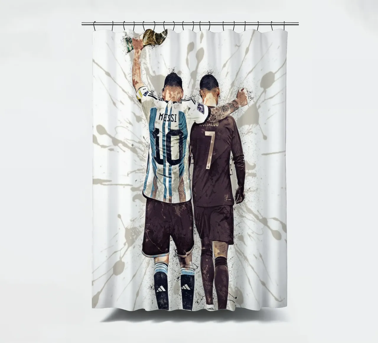Messi And Ronaldo World Cup 2022 tenda da doccia da tenten