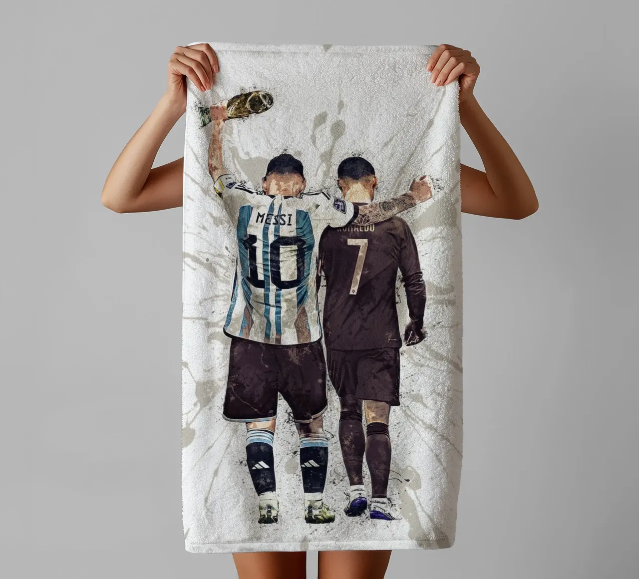 Messi And Ronaldo World Cup 2022 asciugamano da bagno da tenten