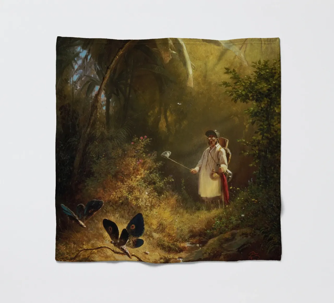 Carl Spitzweg - L'acchiappatore di farfalle coperta in pile da ARTOTHEK