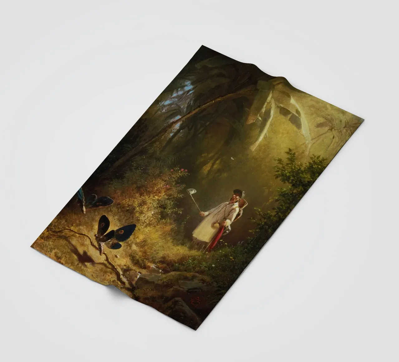 Carl Spitzweg - L'acchiappatore di farfalle coperta in pile da ARTOTHEK