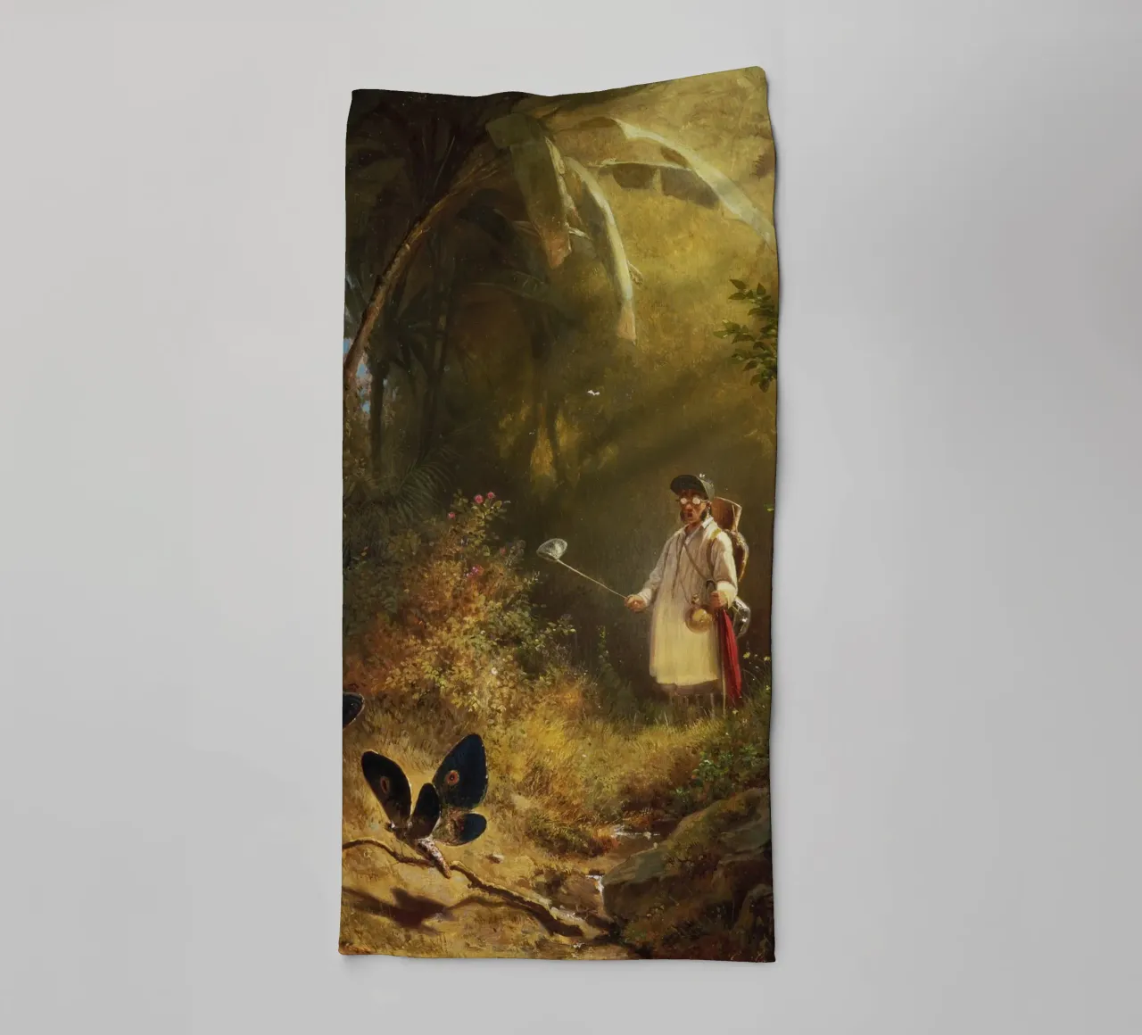 Carl Spitzweg - The Butterfly Catcher Handtuch von ARTOTHEK