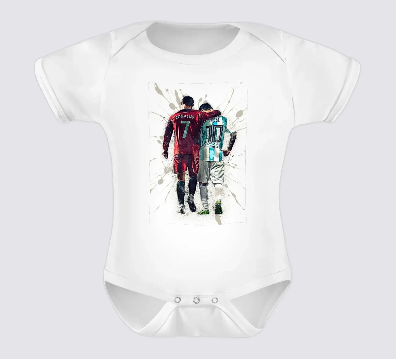 Messi And Ronaldo World Cup body neonato maniche corte da tenten