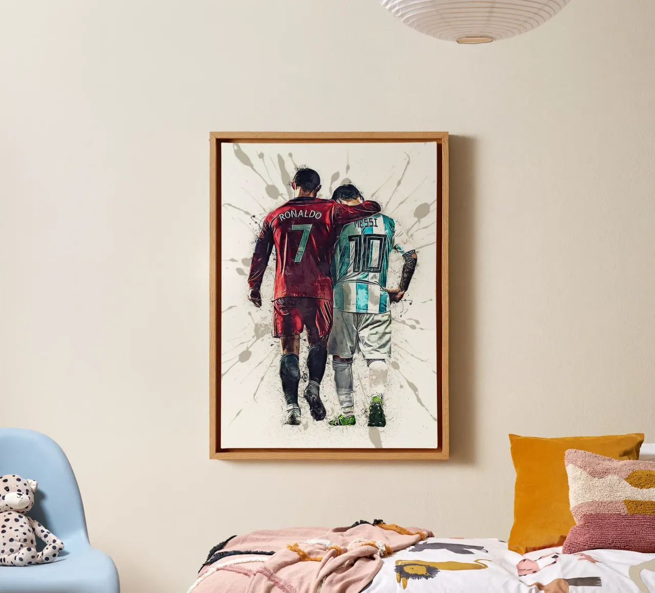 Messi And Ronaldo World Cup canvas met Baklijst van tenten