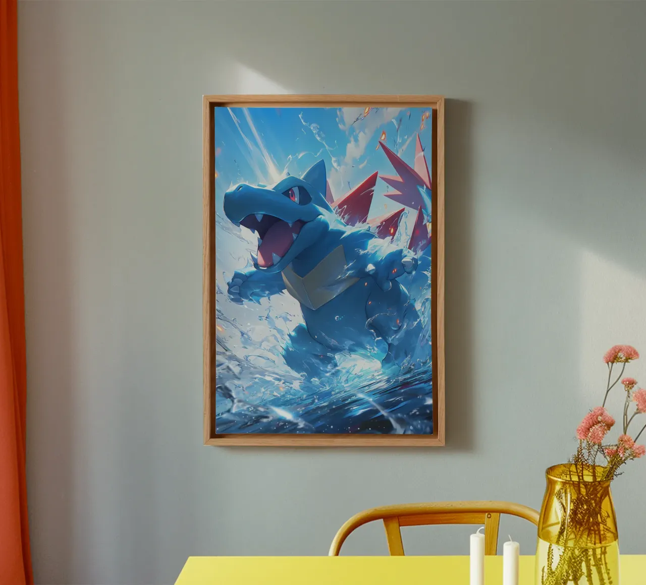 Totodile Pokemon canvas met Baklijst van CreativeStudio