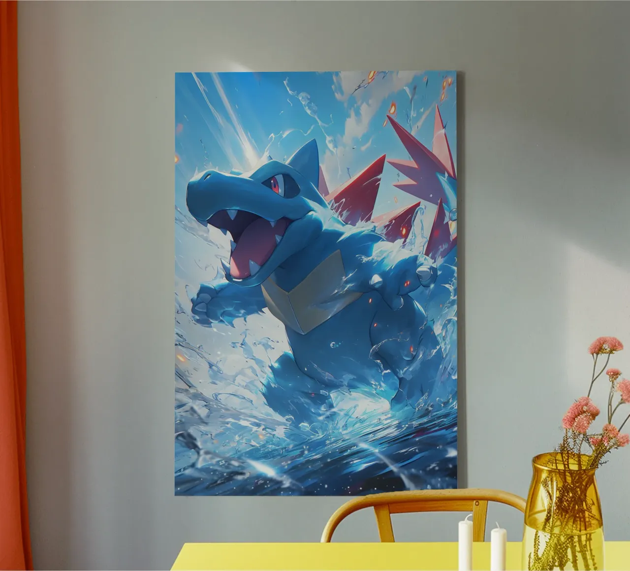 Totodile Pokemon canvas met Baklijst van CreativeStudio