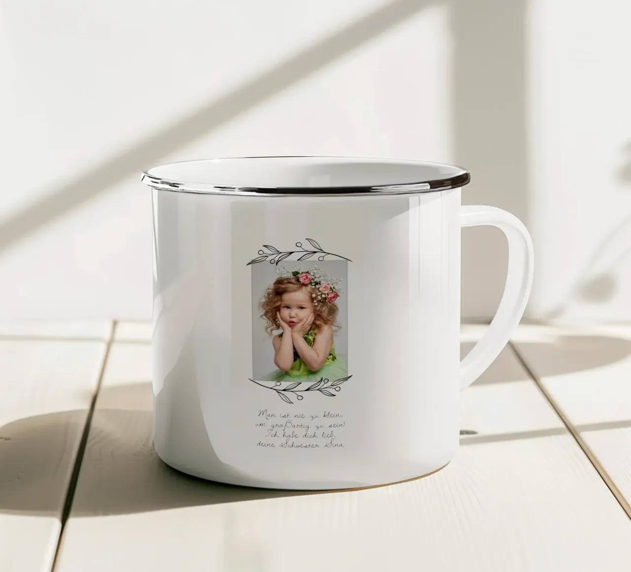 Kleine & große Geschwister tazza in smalto da WORTSPIEL