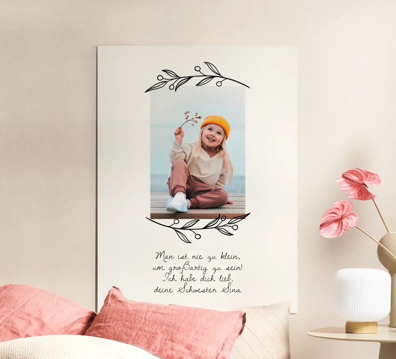 Kleine & große Geschwister poster con telaio in plastica da WORTSPIEL