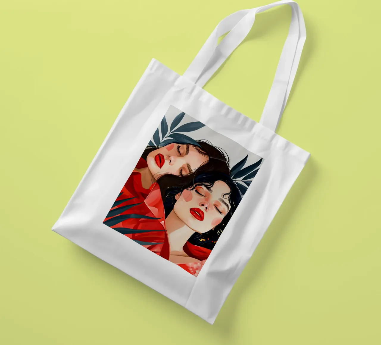 L'amore è nell'aria pittura digitale ad acquerello borsa in juta da Justyna Jaszke JBJart
