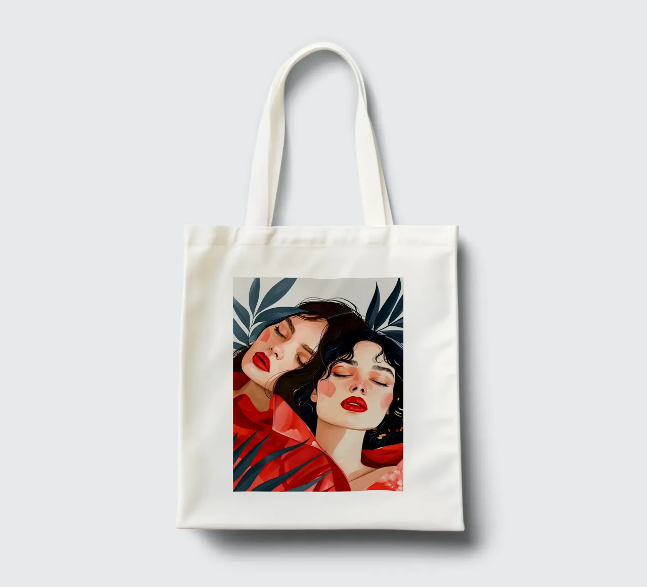 L'amore è nell'aria pittura digitale ad acquerello borsa in juta da Justyna Jaszke JBJart