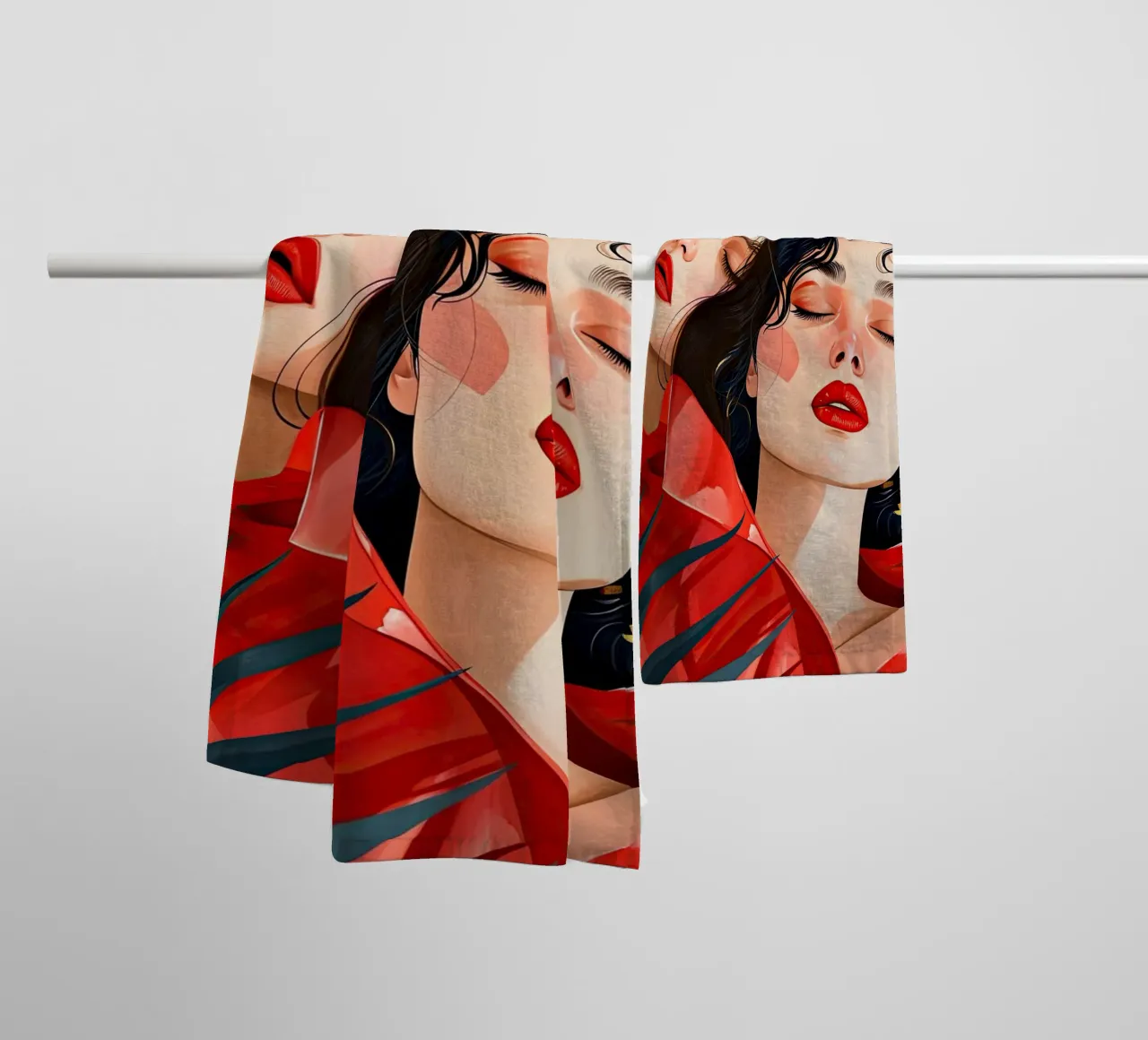 L'amore è nell'aria pittura digitale ad acquerello asciugamano da bagno da Justyna Jaszke JBJart