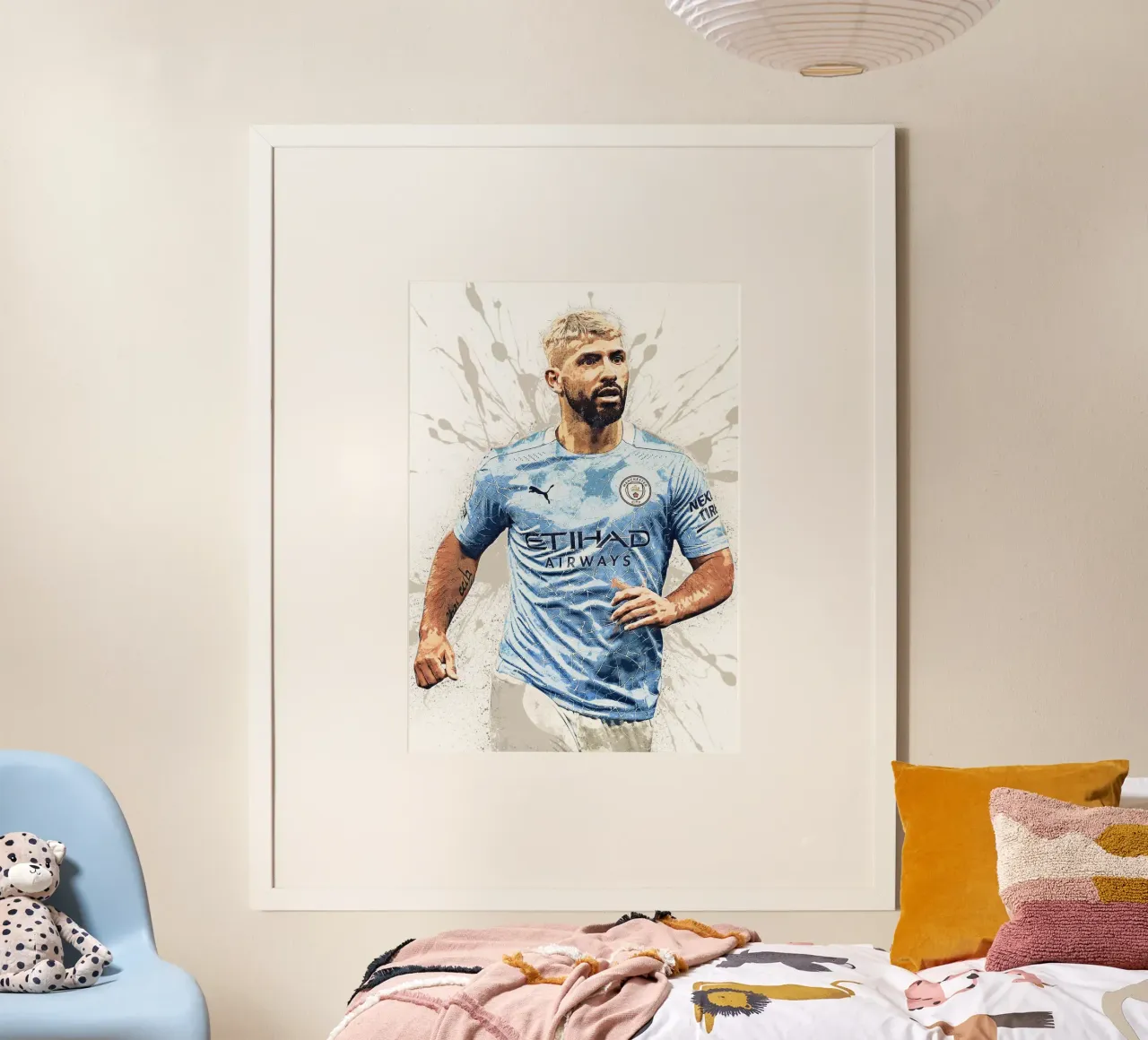 Sergio Aguero poster con telaio in legno da tenten