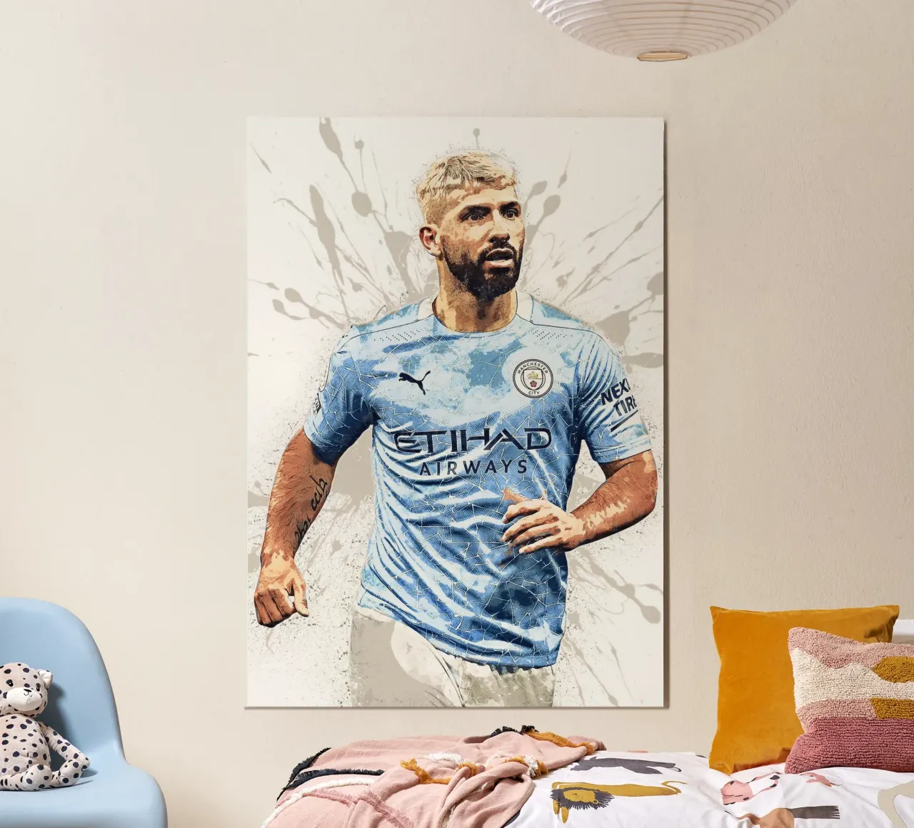 Sergio Aguero poster con telaio in legno da tenten