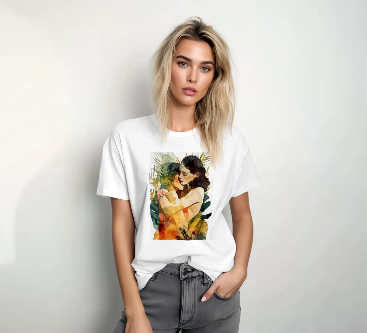 L'amore è nell'aria pittura digitale ad acquerello t-shirt da Justyna Jaszke JBJart