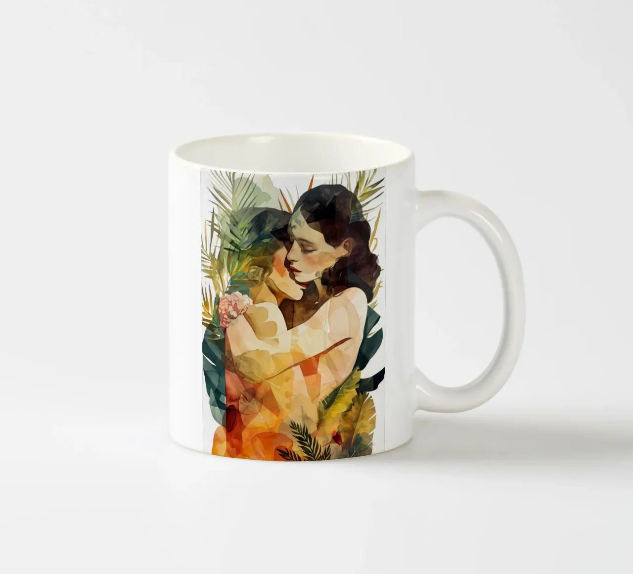 L'amore è nell'aria pittura digitale ad acquerello tazza in ceramica da Justyna Jaszke JBJart