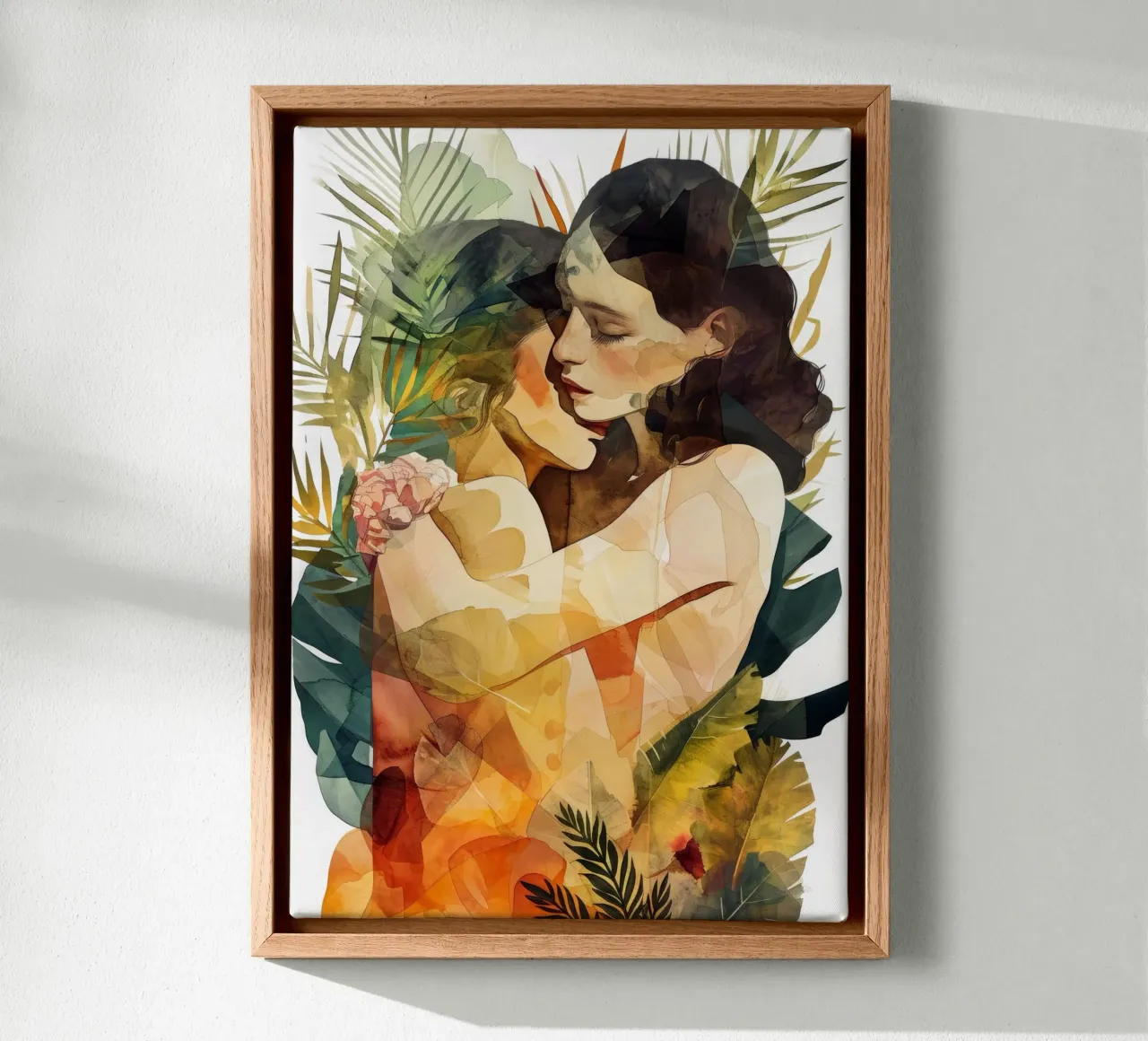 L'amore è nell'aria pittura digitale ad acquerello tela con Cornice a cassetta da Justyna Jaszke JBJart