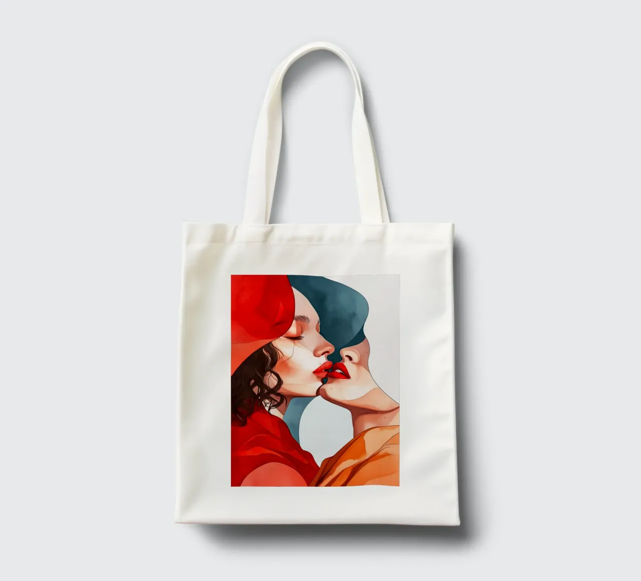 L'amore è nell'aria pittura digitale ad acquerello borsa in juta da Justyna Jaszke JBJart