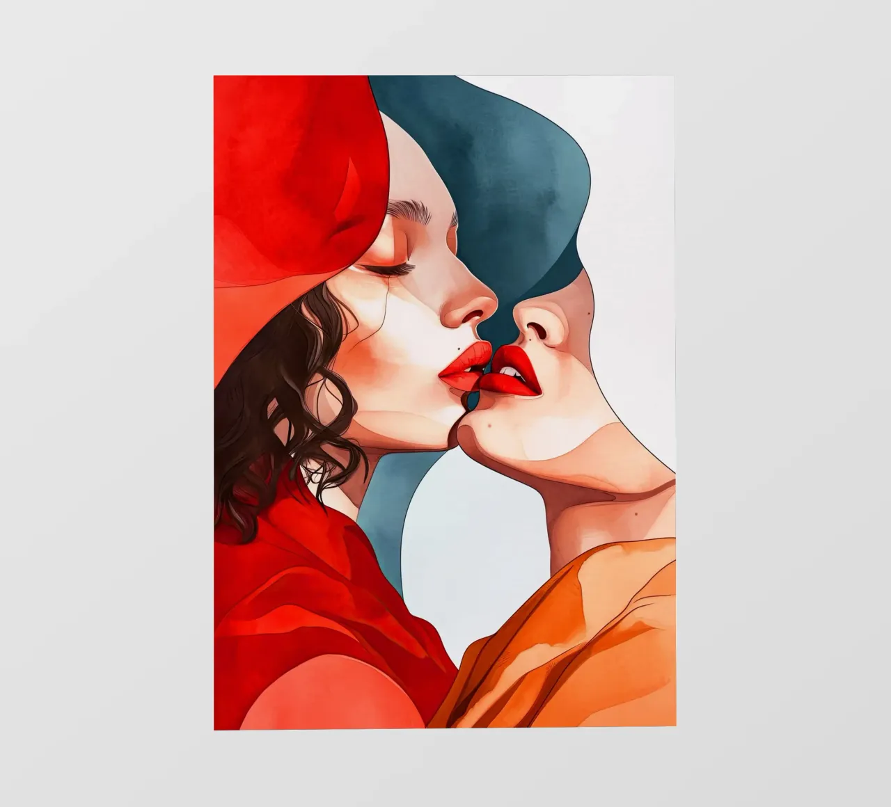 L'amore è nell'aria pittura digitale ad acquerello telo in pvc da Justyna Jaszke JBJart