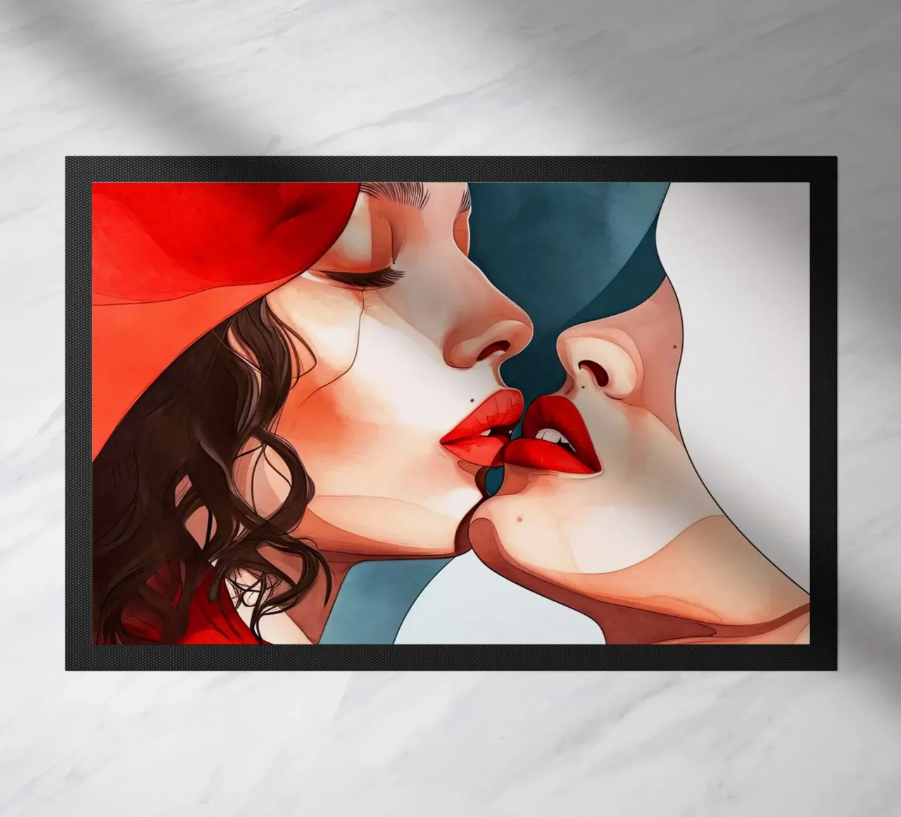 L'amore è nell'aria pittura digitale ad acquerello zerbino da Justyna Jaszke JBJart