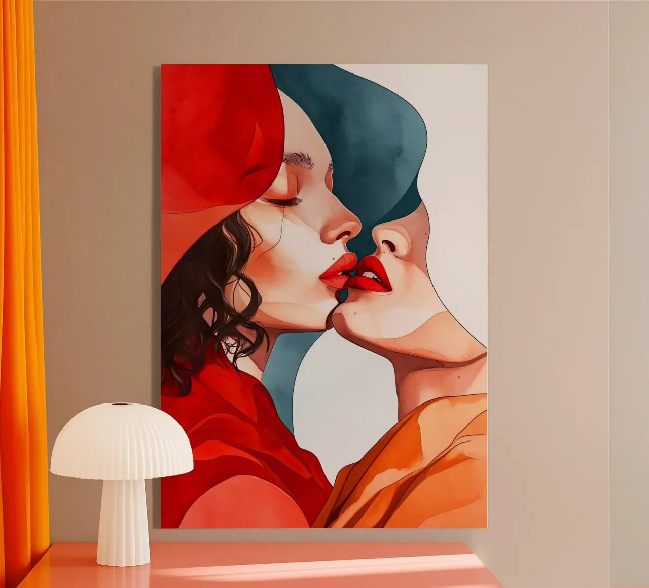 L'amore è nell'aria pittura digitale ad acquerello plexiglass da Justyna Jaszke JBJart