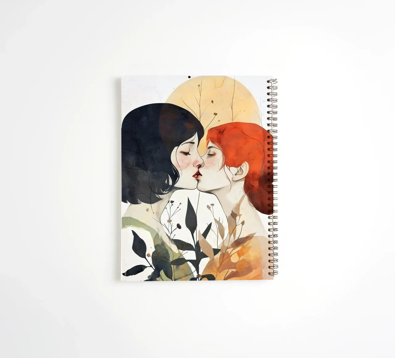 Love is in the air watercolor digital painting spiral notebook by Justyna Jaszke JBJart