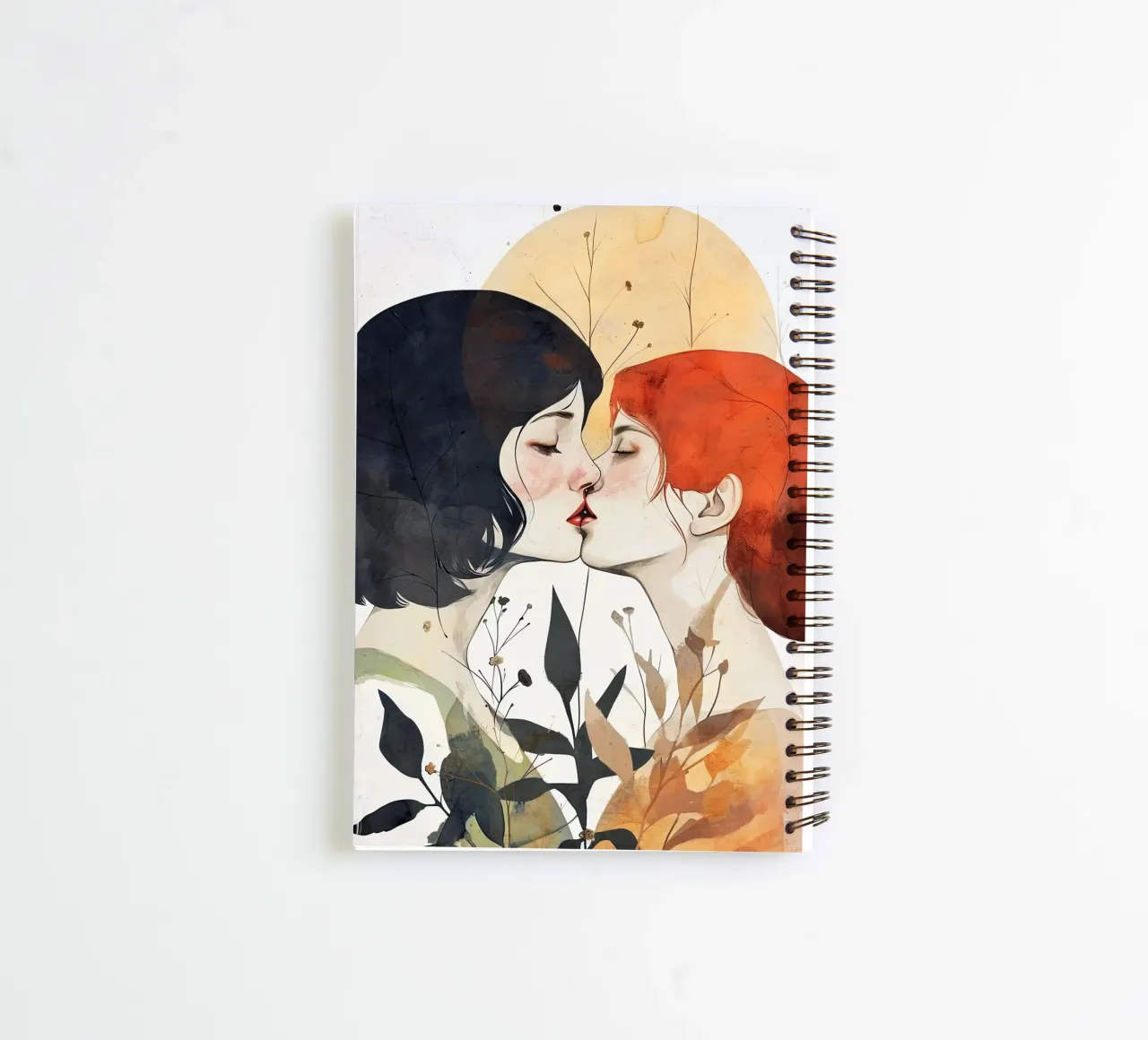 Love is in the air watercolor digital painting spiral notebook by Justyna Jaszke JBJart
