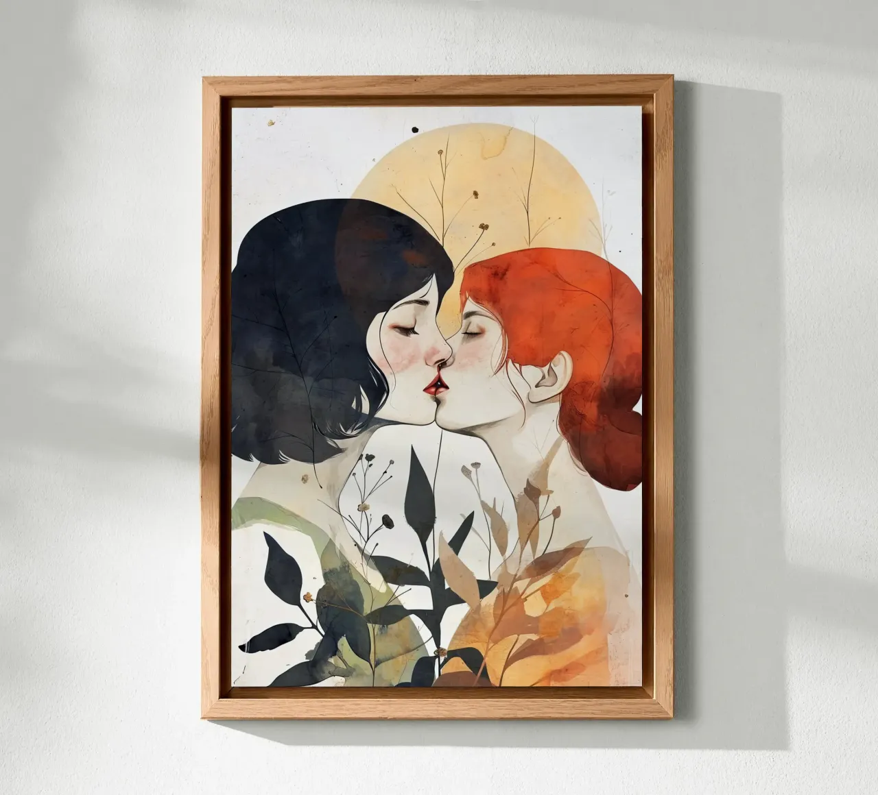 L'amore è nell'aria pittura digitale ad acquerello alluminio dibond da Justyna Jaszke JBJart