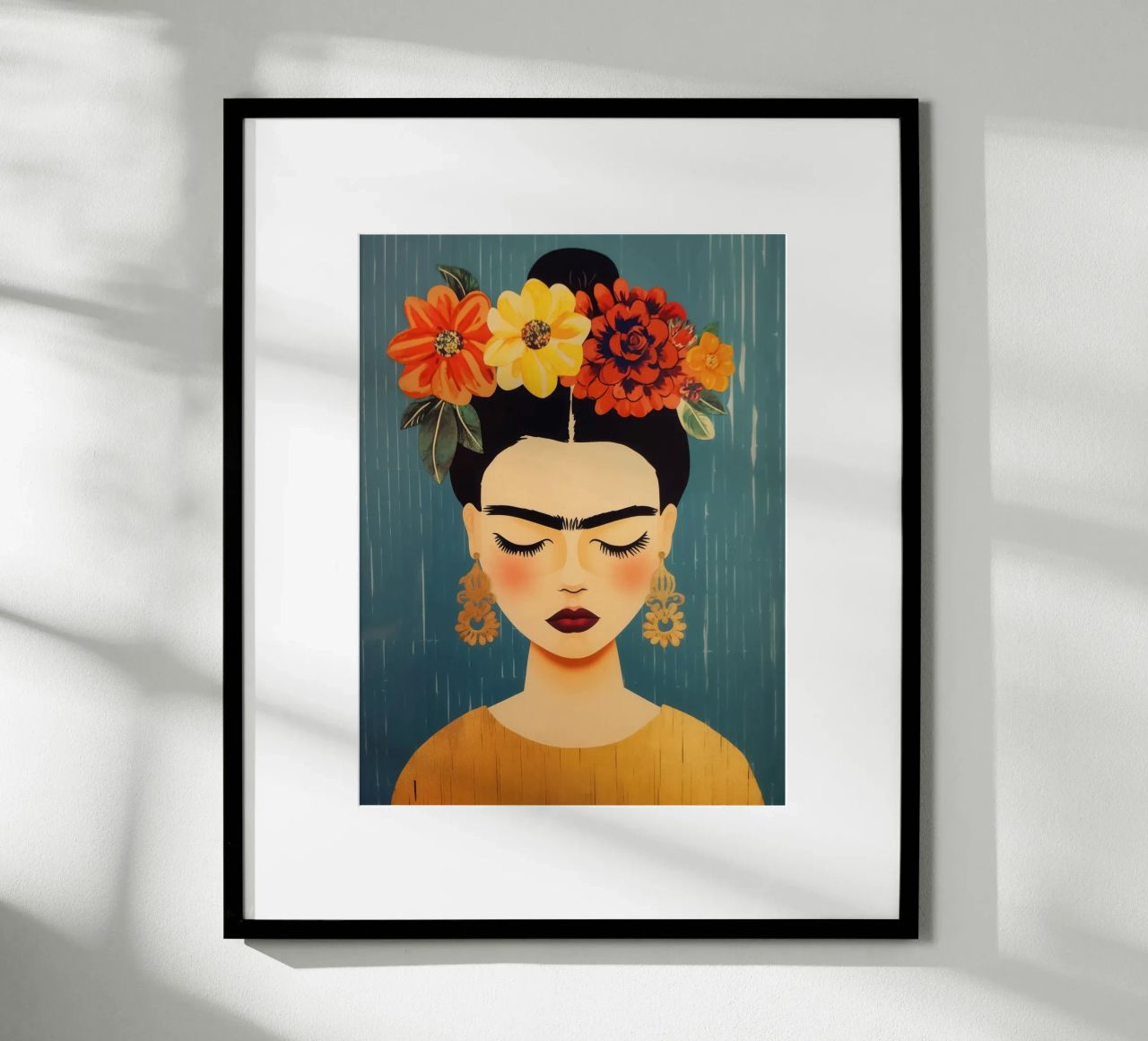 Entspanntes Träumen Boho Frida Kahlo Portrait Poster von Autofocus