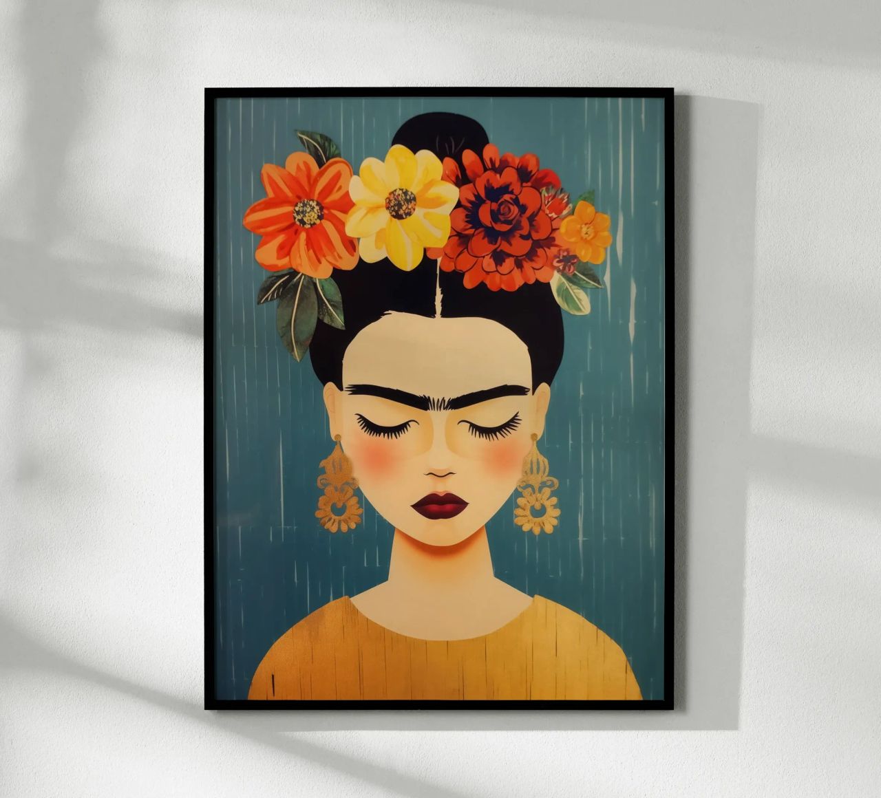 Entspanntes Träumen Boho Frida Kahlo Portrait Poster von Autofocus