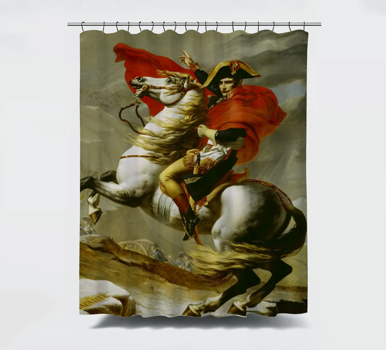 Jacques Louis David - Napoleone che attraversa le Alpi tenda da doccia da ARTOTHEK