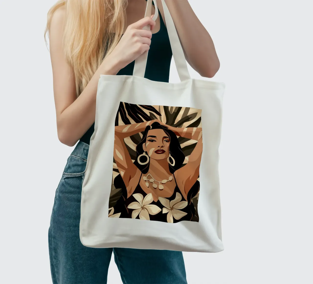 Una volta nei mari del sud e non più in stile bohémien borsa in juta da Autofocus