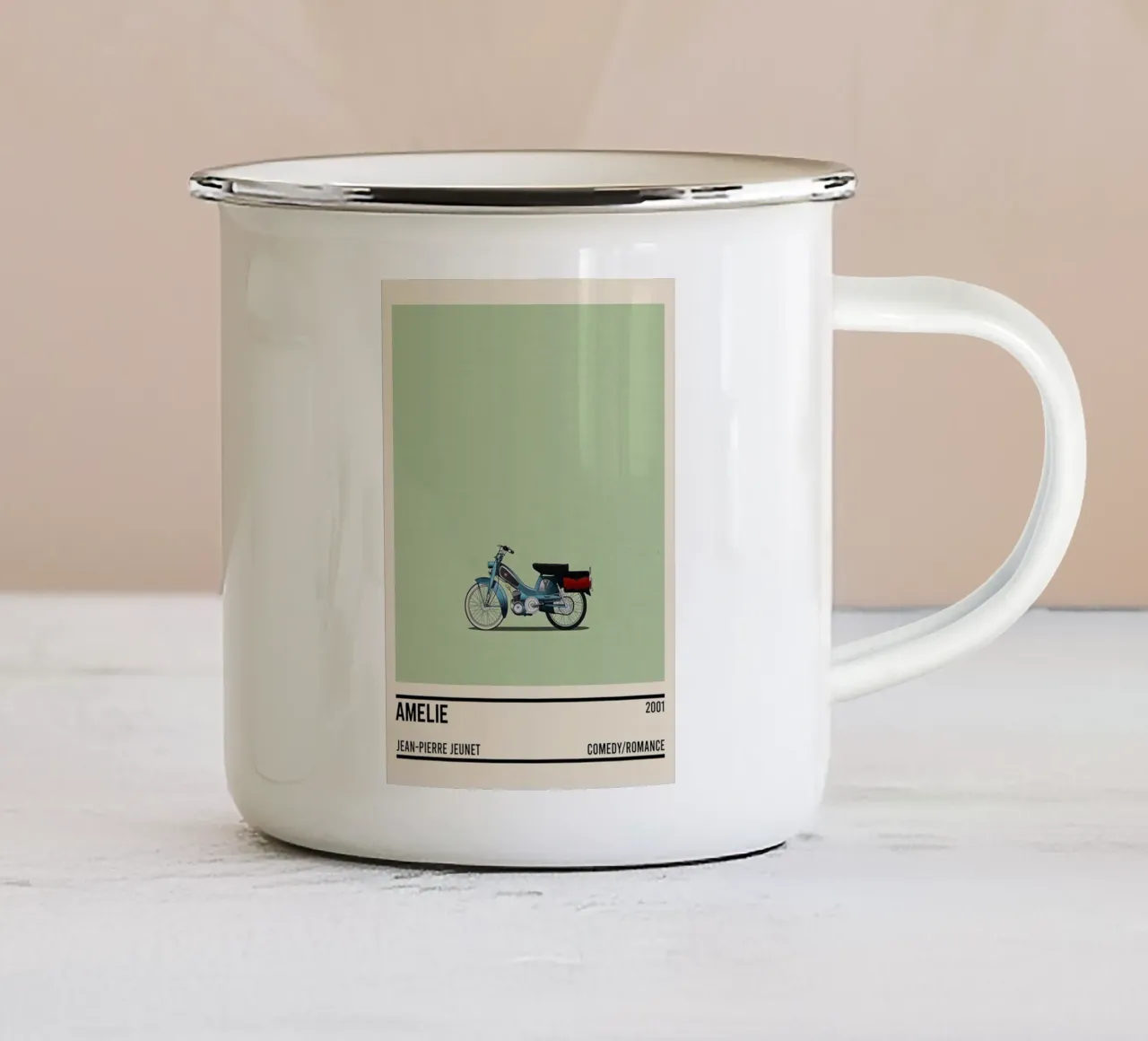 Amelie bike movie tazza in smalto da TheArtstudio