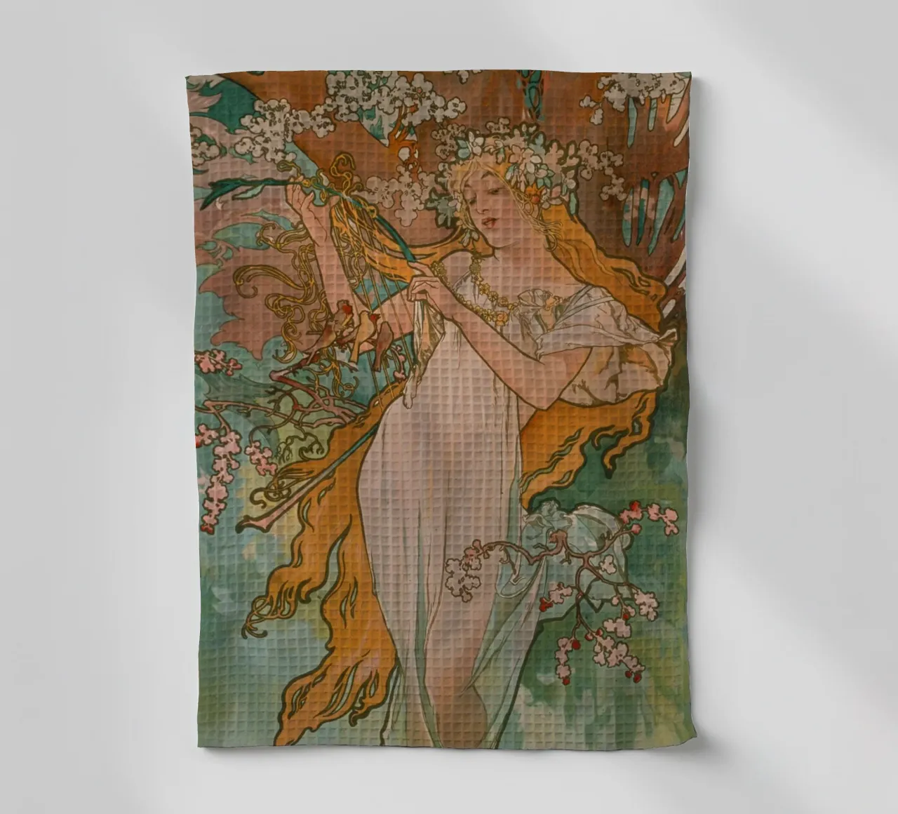Alfons Mucha - Saisons : Printemps torchon de ARTOTHEK