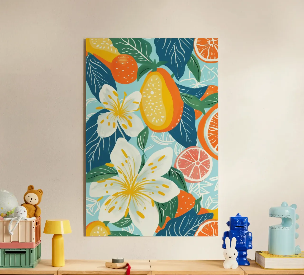 Uno spettacolo pirotecnico di frutta e fiori tropicali plexiglass da Autofocus
