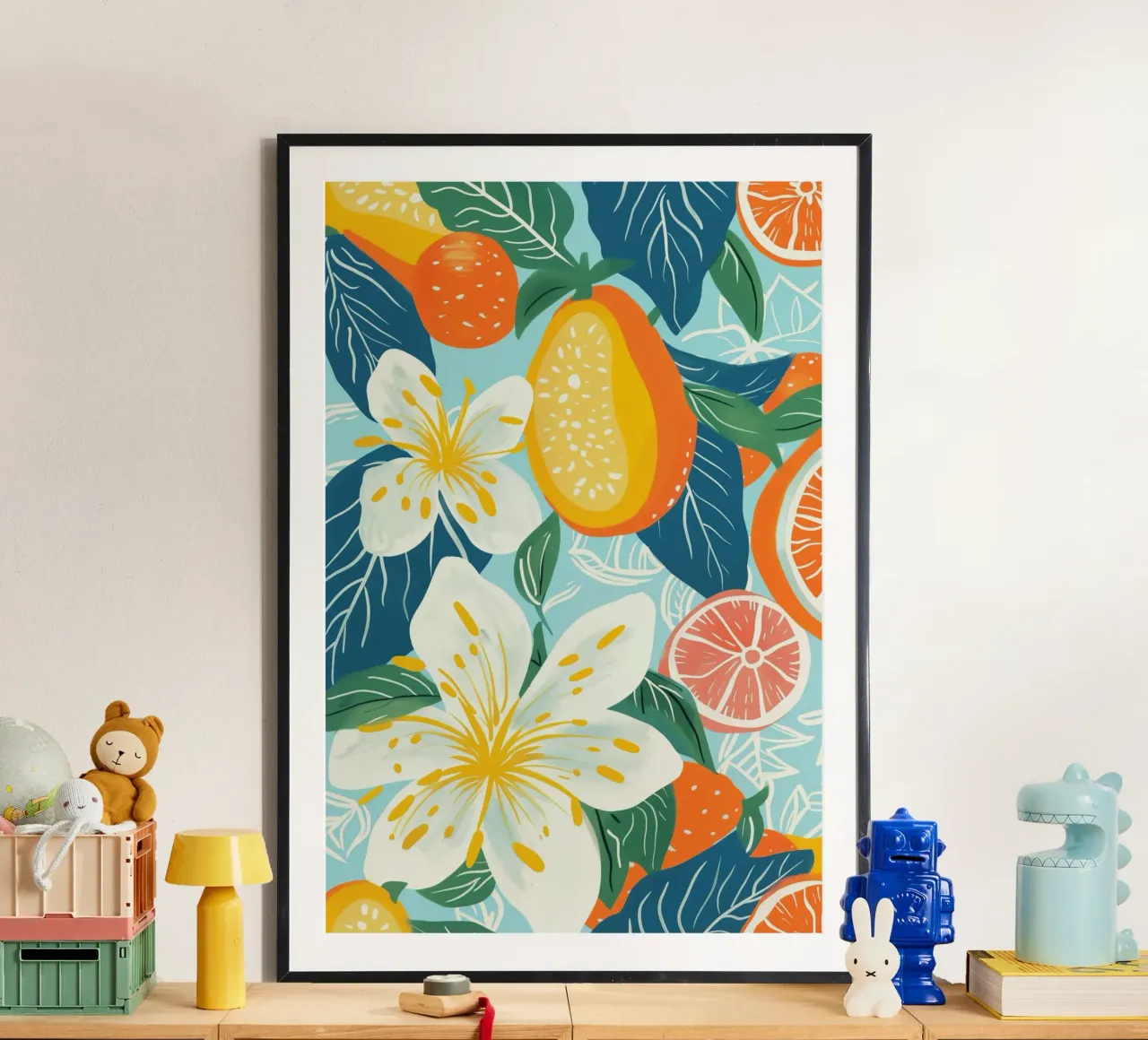 Uno spettacolo pirotecnico di frutta e fiori tropicali carta hahnemühle da Autofocus