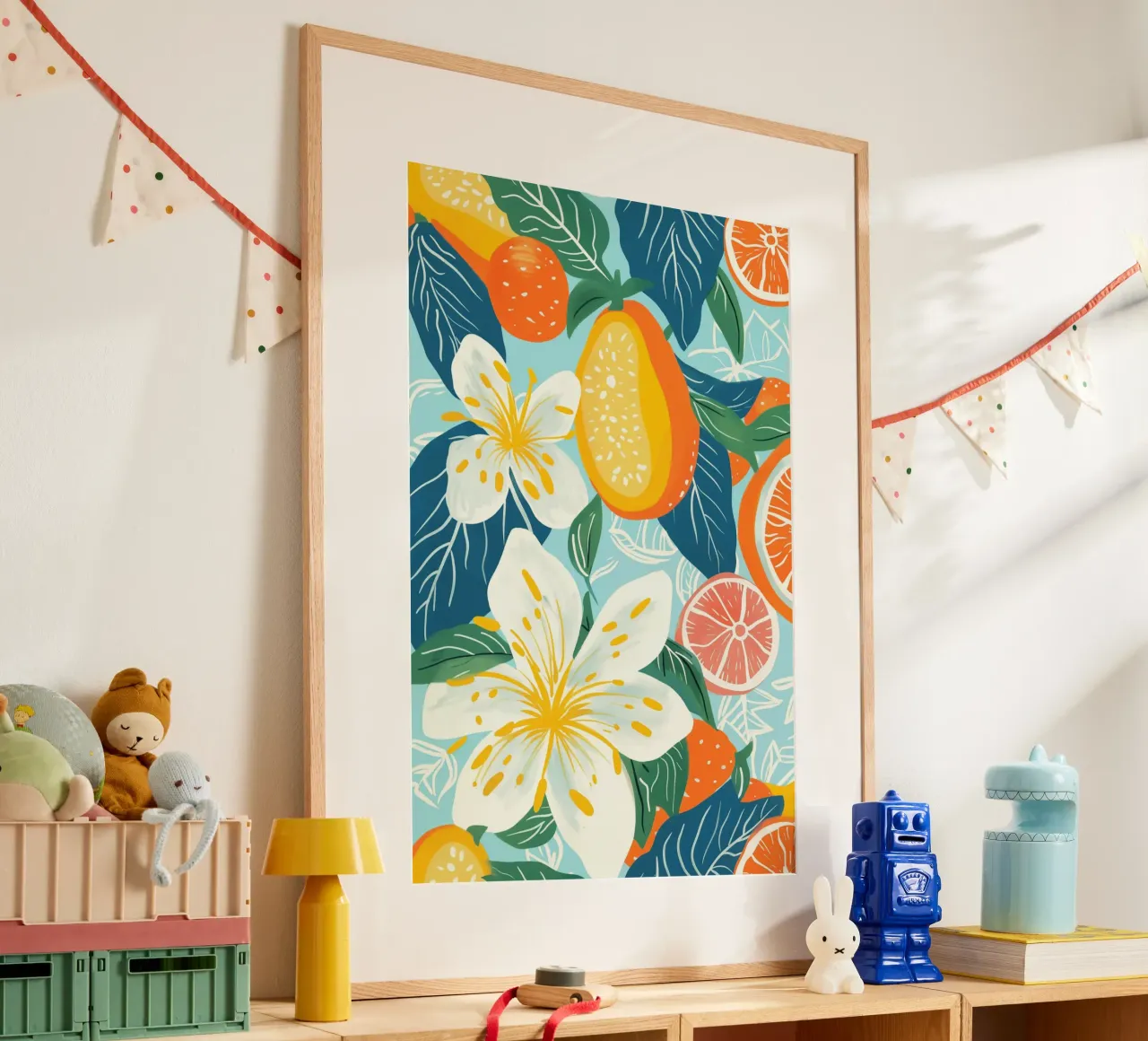 Uno spettacolo pirotecnico di frutta e fiori tropicali carta hahnemühle da Autofocus