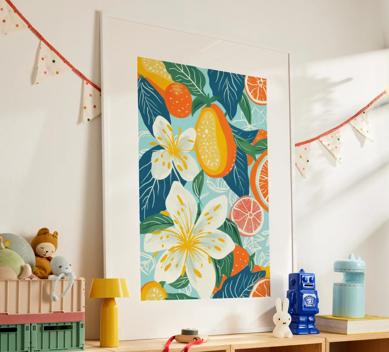 Uno spettacolo pirotecnico di frutta e fiori tropicali carta hahnemühle da Autofocus