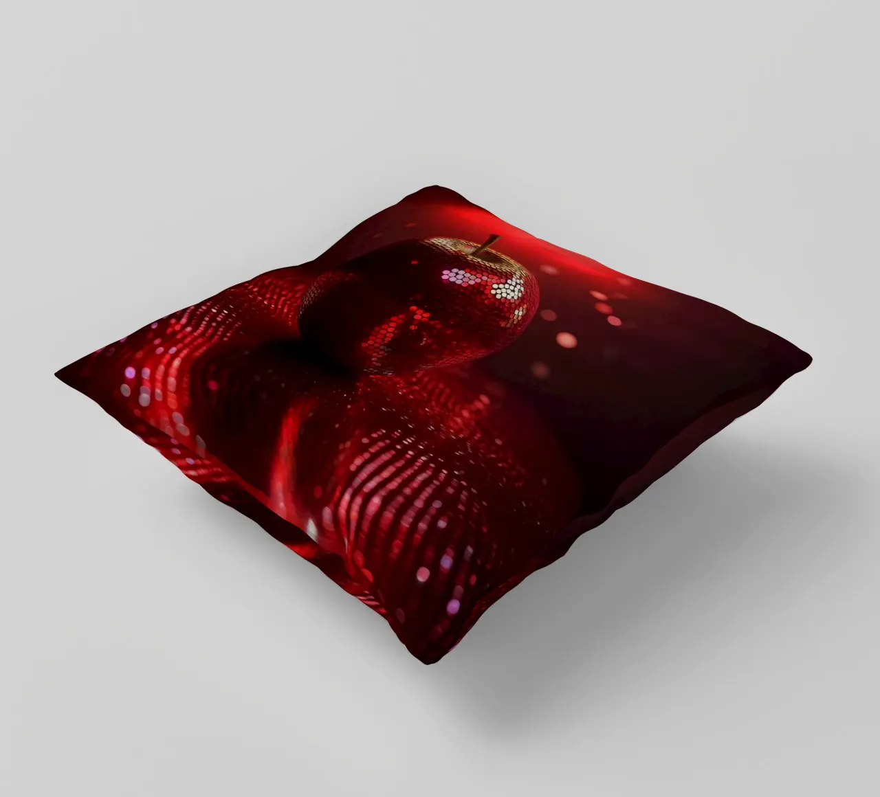 Sparkling Devils Red Hot Disco Night Ball Apple cuscino da Modern Muse