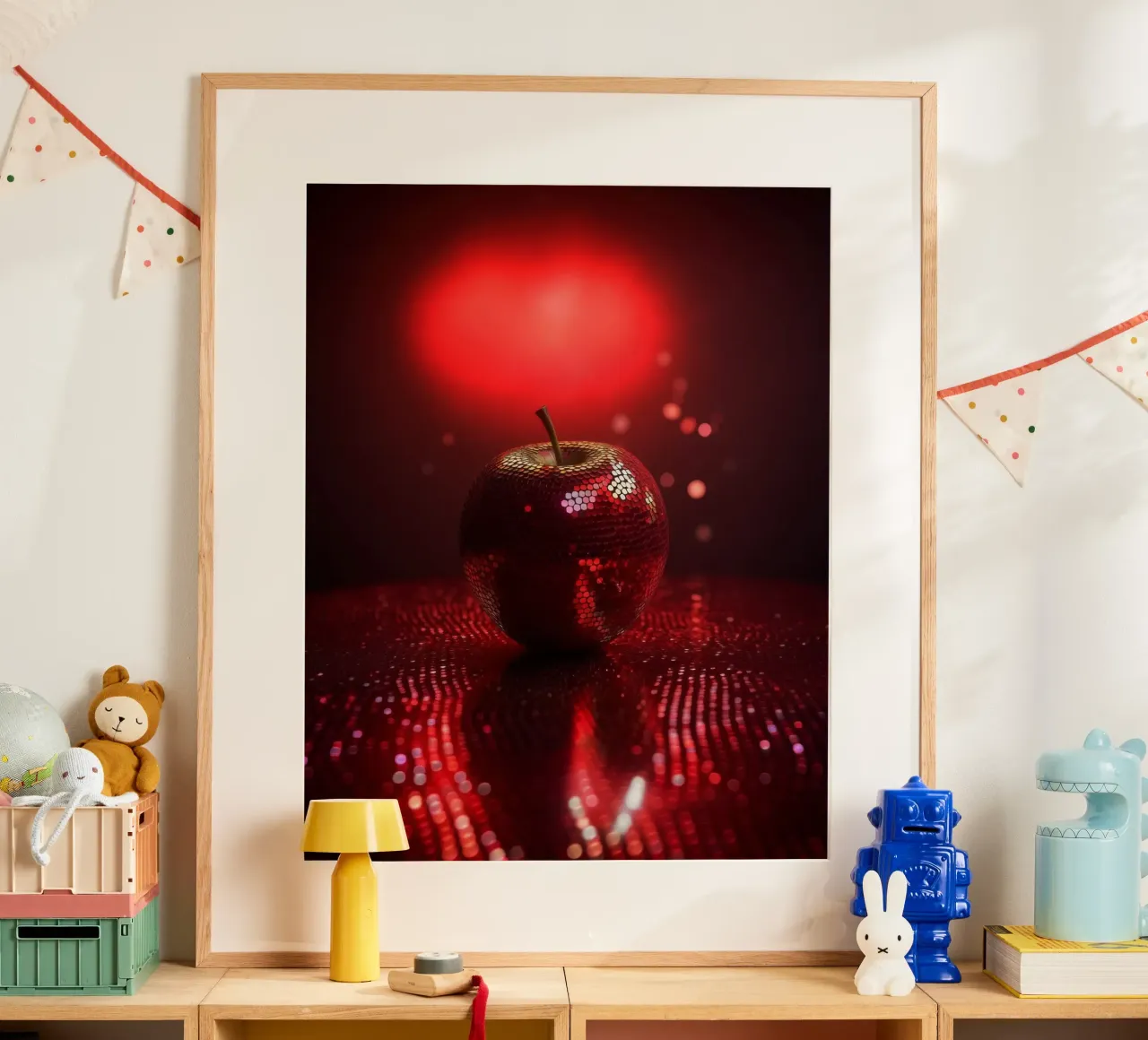 Sparkling Devils Red Hot Disco Night Ball Apple carta hahnemühle da Modern Muse