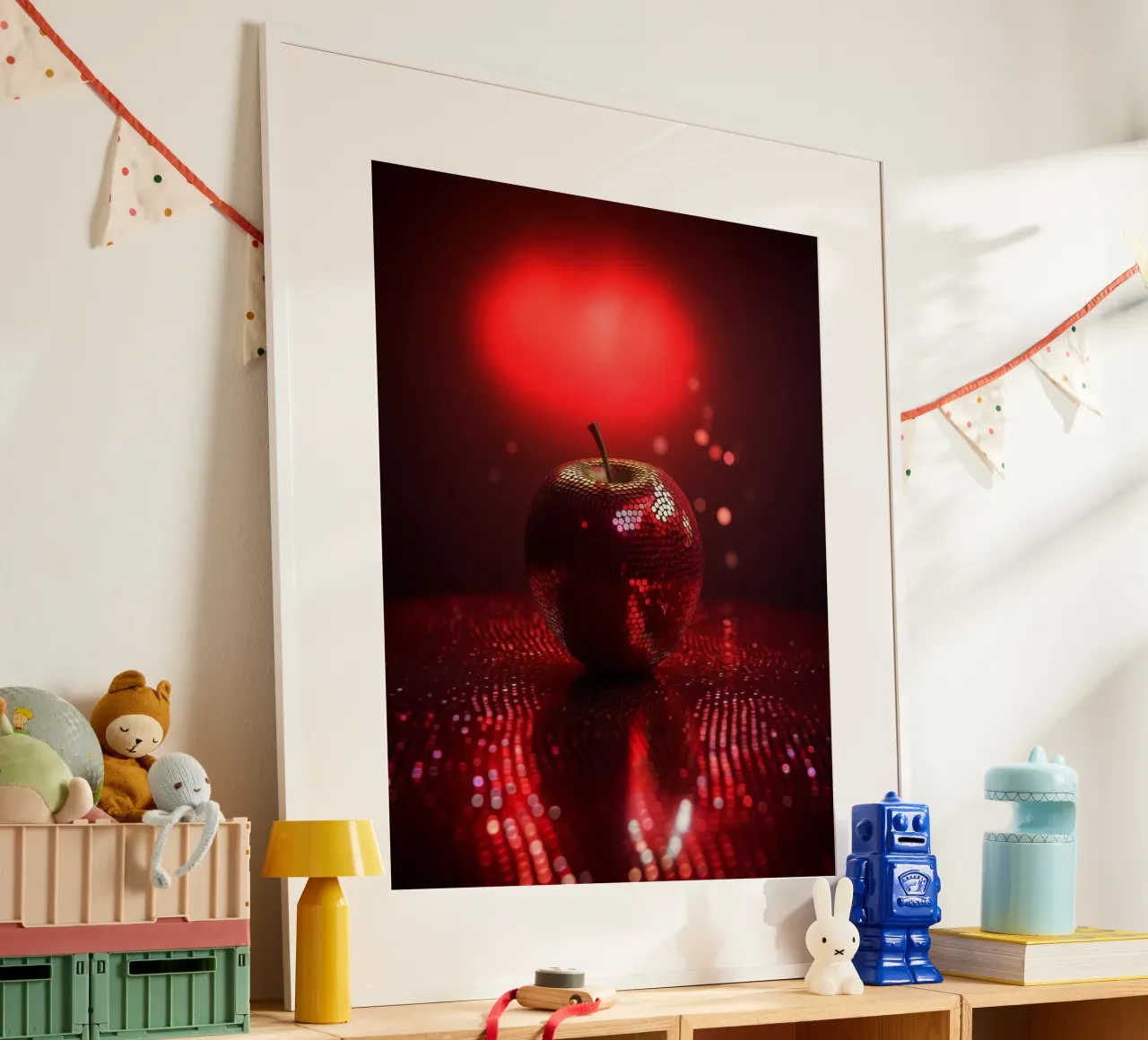 Sparkling Devils Red Hot Disco Night Ball Apple carta hahnemühle da Modern Muse