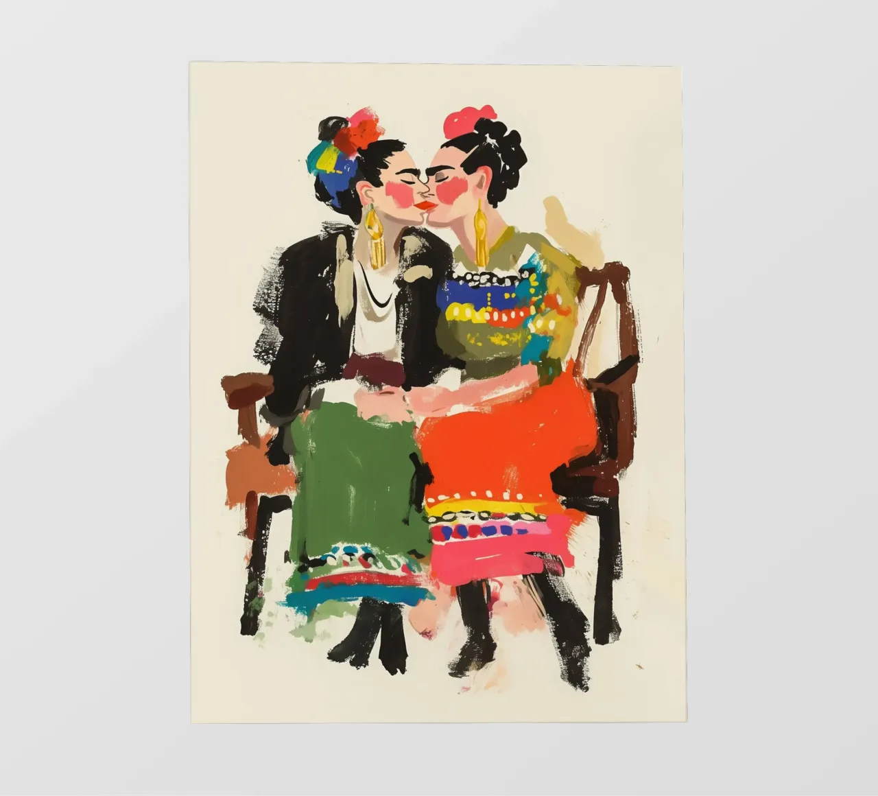 Doppio dipinto di Frida Kahlo telo in pvc da Carinaprint