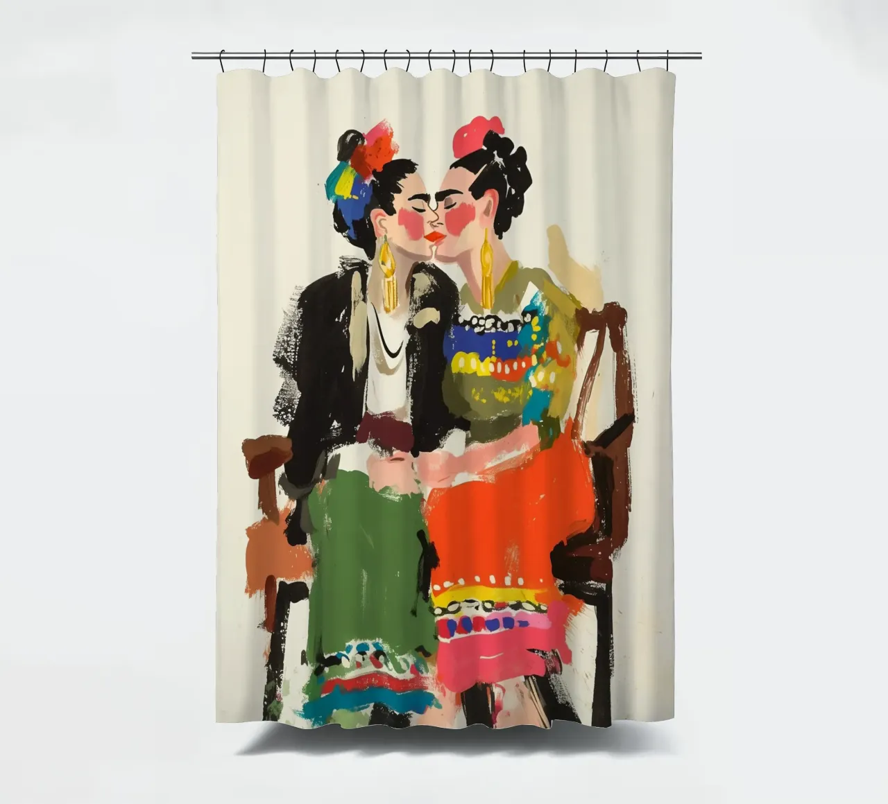 Doppio dipinto di Frida Kahlo tenda da doccia da Carinaprint