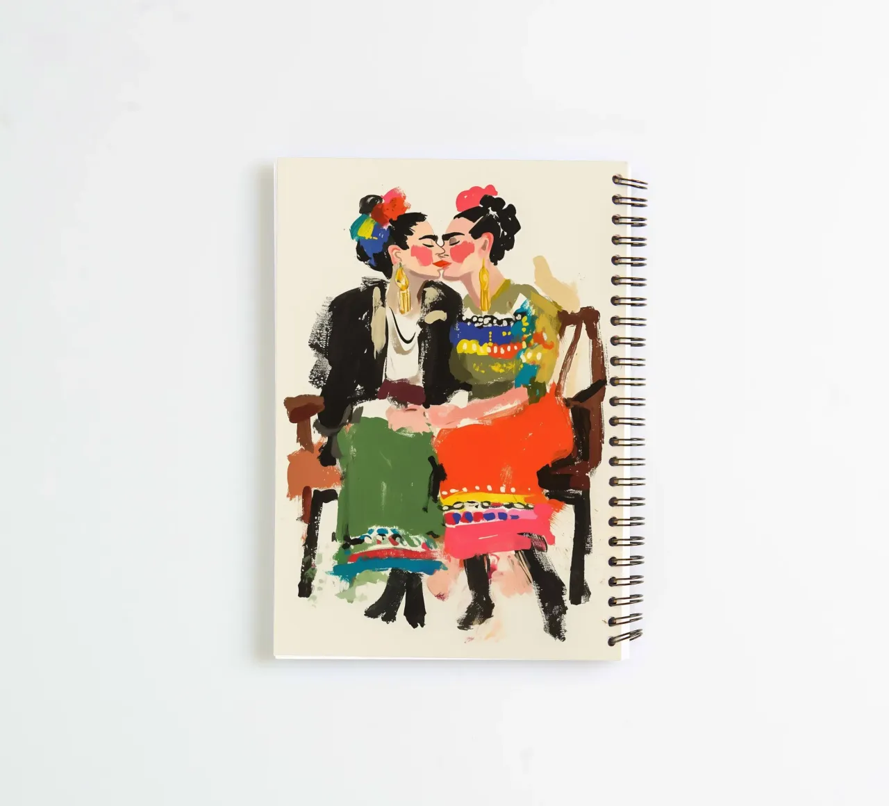 Double Frida Kahlo painting spiral notebook by Carinaprint
