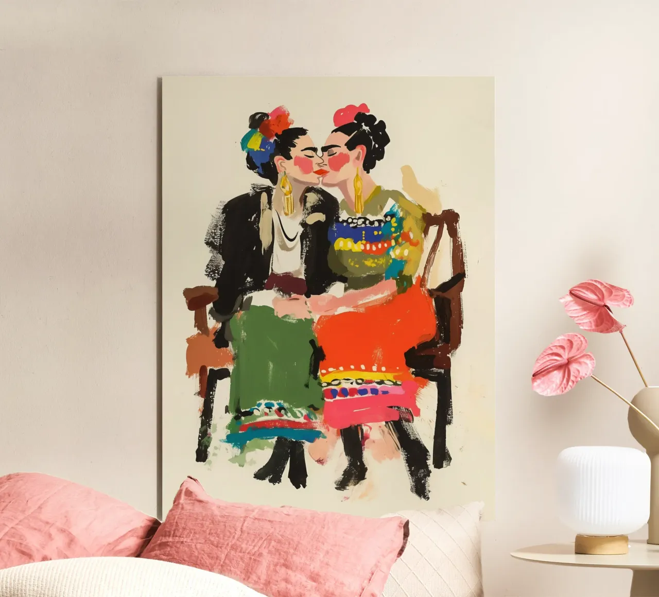 Doppio dipinto di Frida Kahlo alluminio dibond da Carinaprint