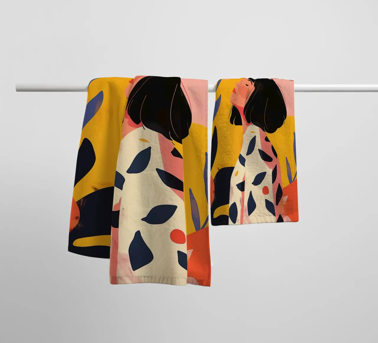 Goedemorgen zon Vrouw in boho stijl badhanddoek van Autofocus
